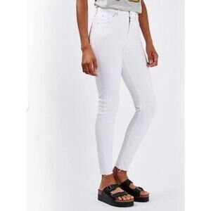 Topshop Moto Jamie Rock & Roll Skinny Jeans High Rise White, Size W32, L30